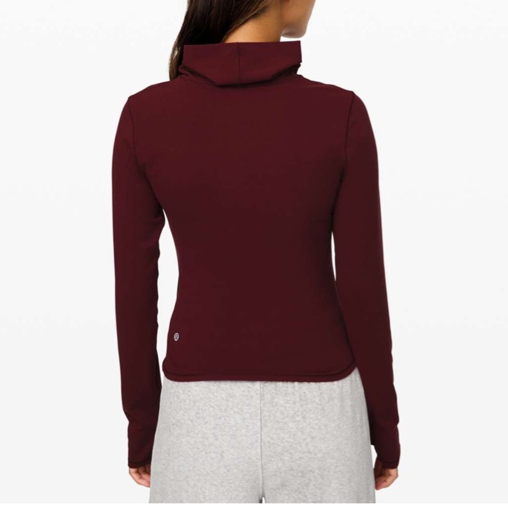 Lululemon Melodic Movement High Neck Crossover Long Sleeve in Garnet - Picture 2 of 14